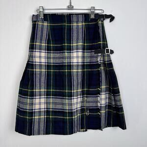 Vintage Glen Avon Sz 27 Woollans Tartan Plaid Pure Wool Kilt Mid Length Scottish